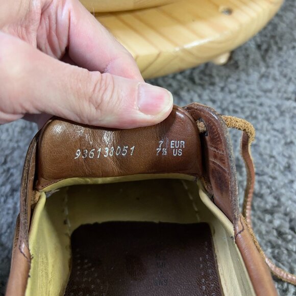 Mephisto Hurrikan Boat Shoes Mens Size 7.5 Brown Leather Loafer Made in Portugal - Picture 8 of 9
